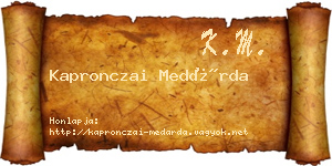 Kapronczai Medárda névjegykártya