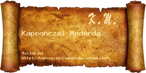 Kapronczai Medárda névjegykártya